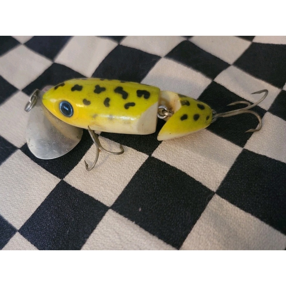 Vintage Fred Arbogast Jitterbug Frog Jointed Topwater Lure Akron Ohio